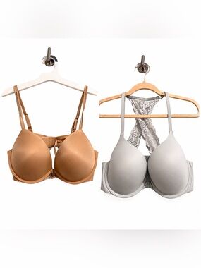 Victoria secret Bra nude and grey  Smooth Support 36D bundle of two sexy bras